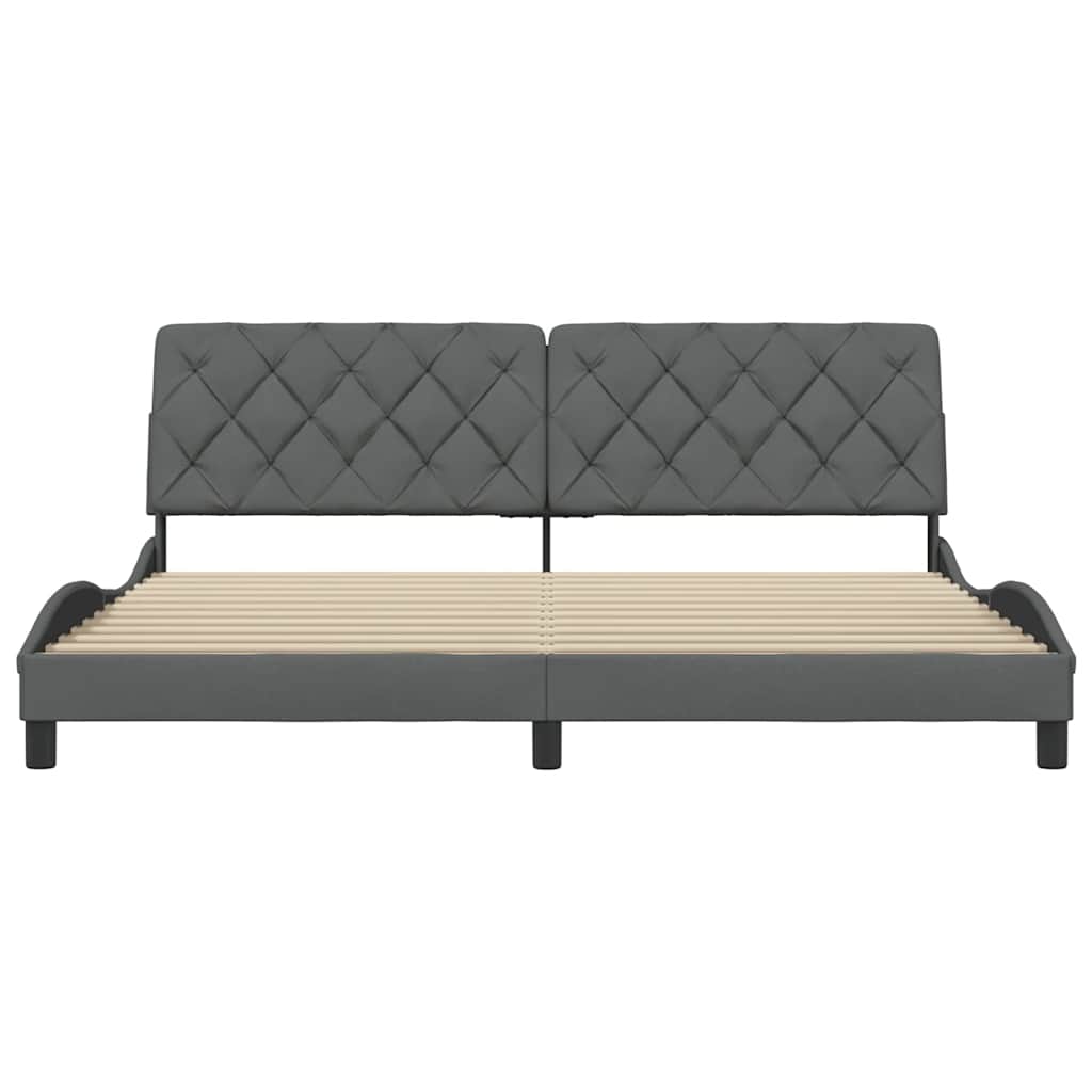 vidaXL Giroletto senza Materasso Grigio Scuro 200x200 cm Tessuto