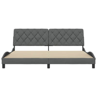 vidaXL Giroletto senza Materasso Grigio Scuro 200x200 cm Tessuto