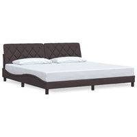 Giroletto senza Materasso Marrone Scuro 200x200 cm in Tessuto 3310625