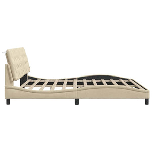 vidaXL Giroletto senza Materasso Crema 200x200 cm in Tessuto