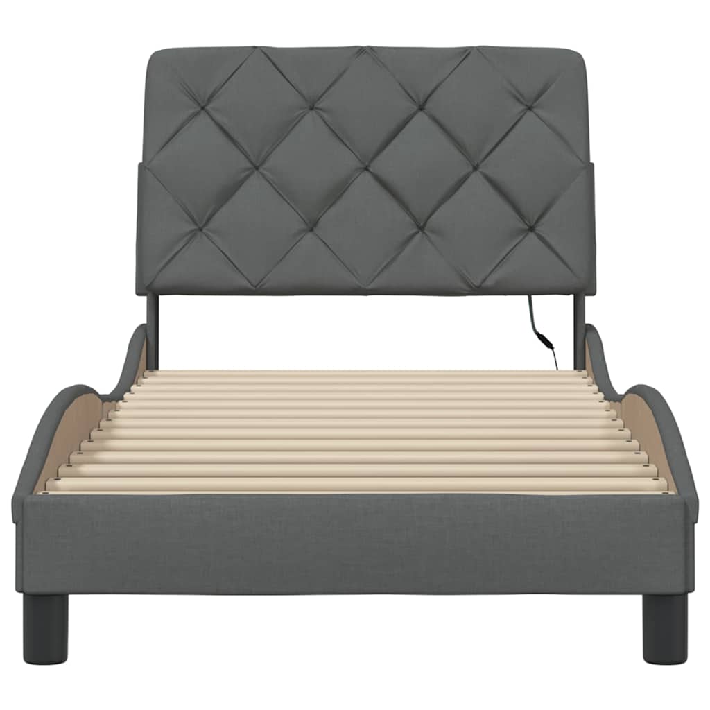 vidaXL Giroletto con LED senza Materasso 80x200 cm Tessuto