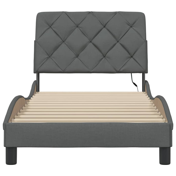 vidaXL Giroletto con LED senza Materasso 80x200 cm Tessuto