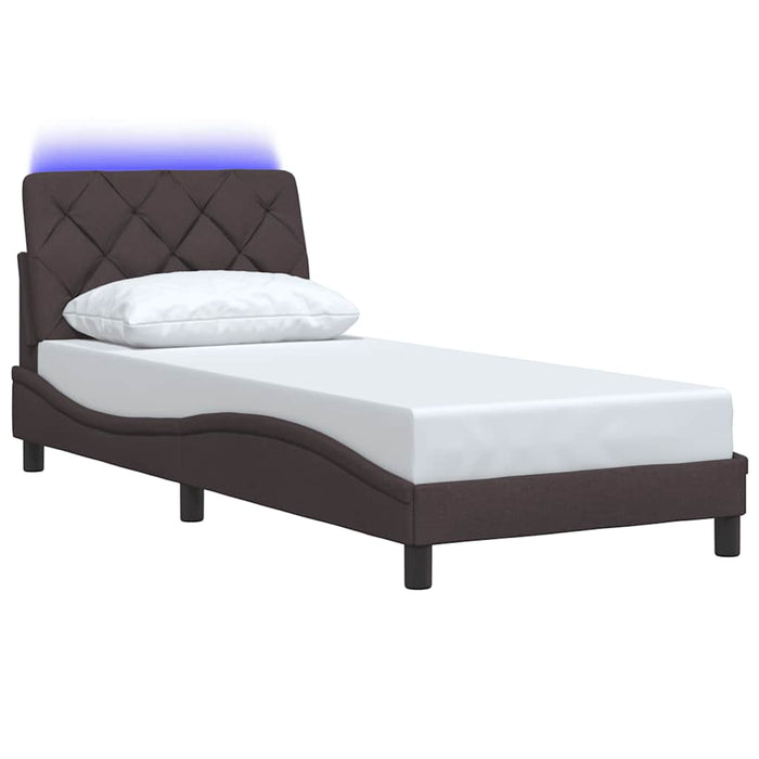 Giroletto con LED senza Materasso-Struttura Letto con LED 90x190 cm Tessuto