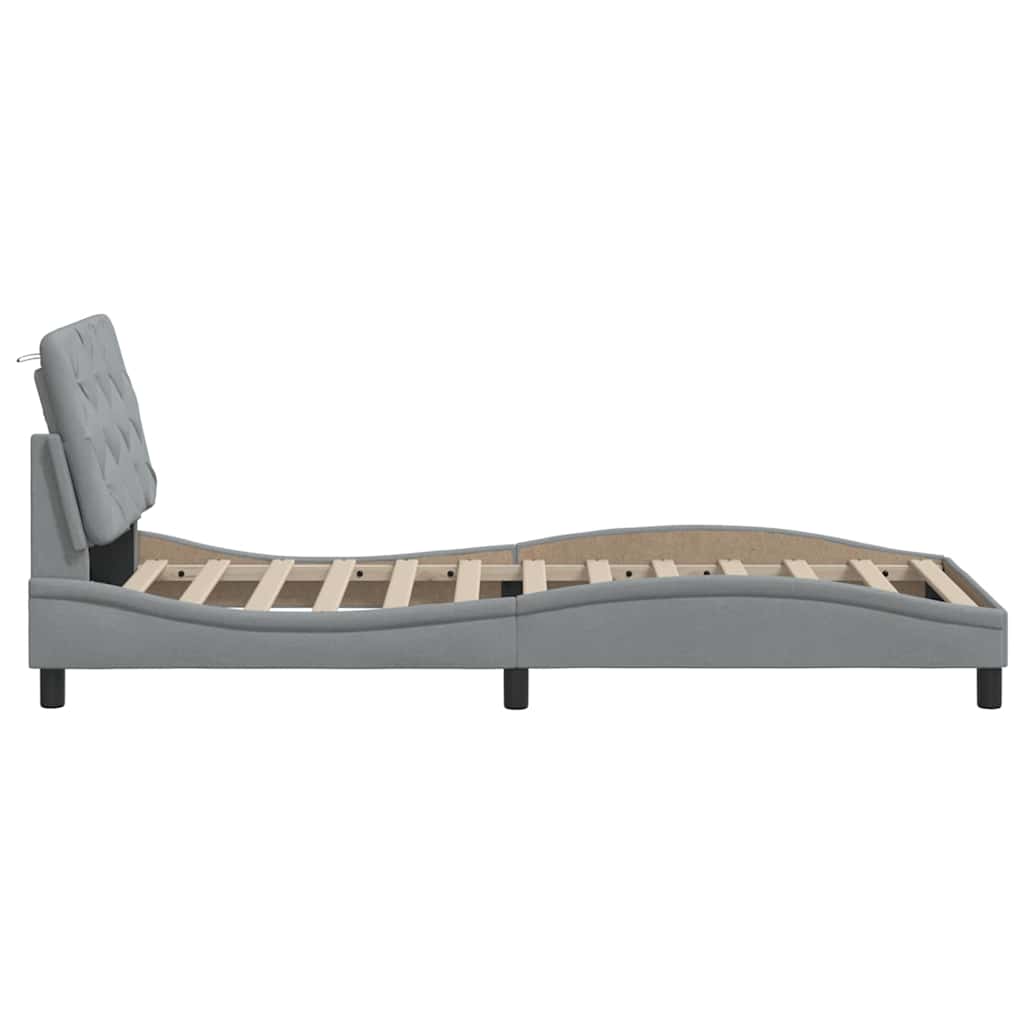 Giroletto con LED senza Materasso Grigio Chiaro 90x200 cm 3310643