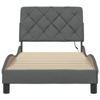 vidaXL Giroletto con LED senza Materasso Grigio Scuro 90x200cm Tessuto