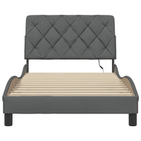 vidaXL Giroletto con LED senza Materasso Grigio Scuro 100x200 cm