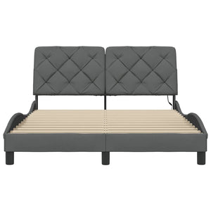 vidaXL Giroletto con LED senza Materasso Grigio Scuro 120x200 cm