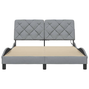 vidaXL Giroletto con LED senza Materasso Grigio Chiaro 140x190 cm