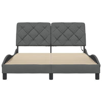 vidaXL Giroletto con LED senza Materasso Grigio Scuro 140x190 cm