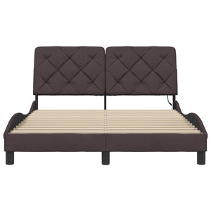 vidaXL Giroletto con LED senza Materasso Marrone Scuro 140x190 cm