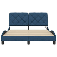 vidaXL Giroletto con LED senza Materasso Blu 140x190 cm in Tessuto