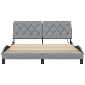 vidaXL Giroletto con LED senza Materasso 160x200 cm Tessuto