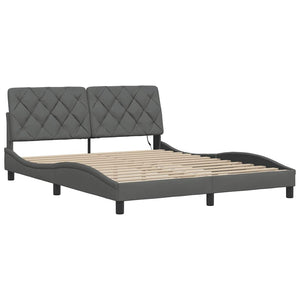 vidaXL Giroletto con LED senza Materasso 160x200 cm Tessuto