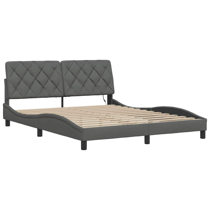 vidaXL Giroletto con LED senza Materasso 160x200 cm Tessuto