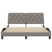 vidaXL Giroletto con LED senza Materasso Tortora 160x200 cm in Tessuto