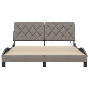 vidaXL Giroletto con LED senza Materasso Tortora 160x200 cm in Tessuto