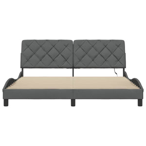 vidaXL Giroletto con LED senza Materasso 180x200 cm Tessuto