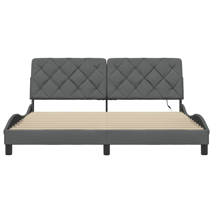 vidaXL Giroletto con LED senza Materasso 180x200 cm Tessuto