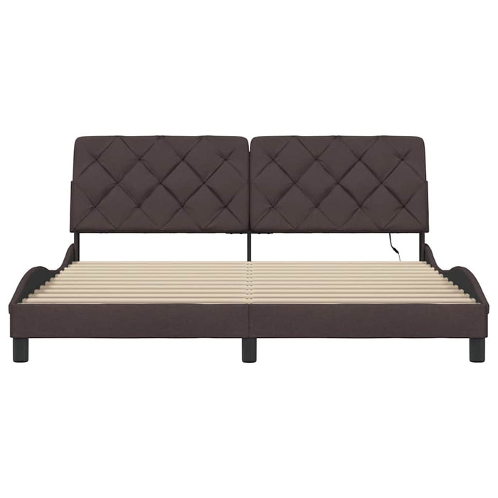 vidaXL Giroletto con LED senza Materasso 180x200 cm Tessuto