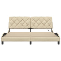 vidaXL Giroletto con LED senza Materasso Crema 180x200 cm in Tessuto