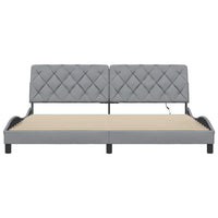 vidaXL Giroletto con LED senza Materasso 200x200 cm Tessuto