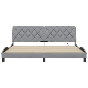 vidaXL Giroletto con LED senza Materasso 200x200 cm Tessuto