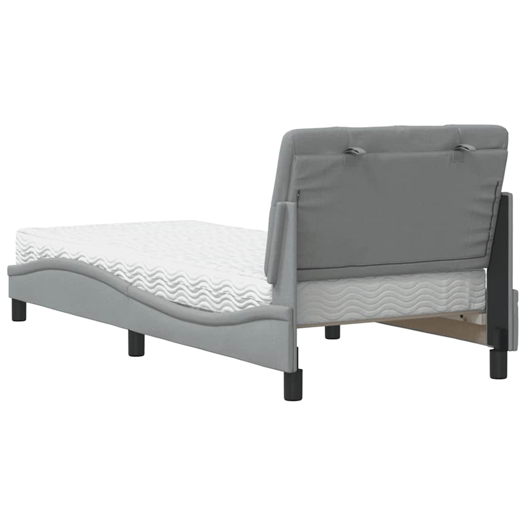 vidaXL Letto con Materasso Grigio Chiaro 80x200 cm in Tessuto