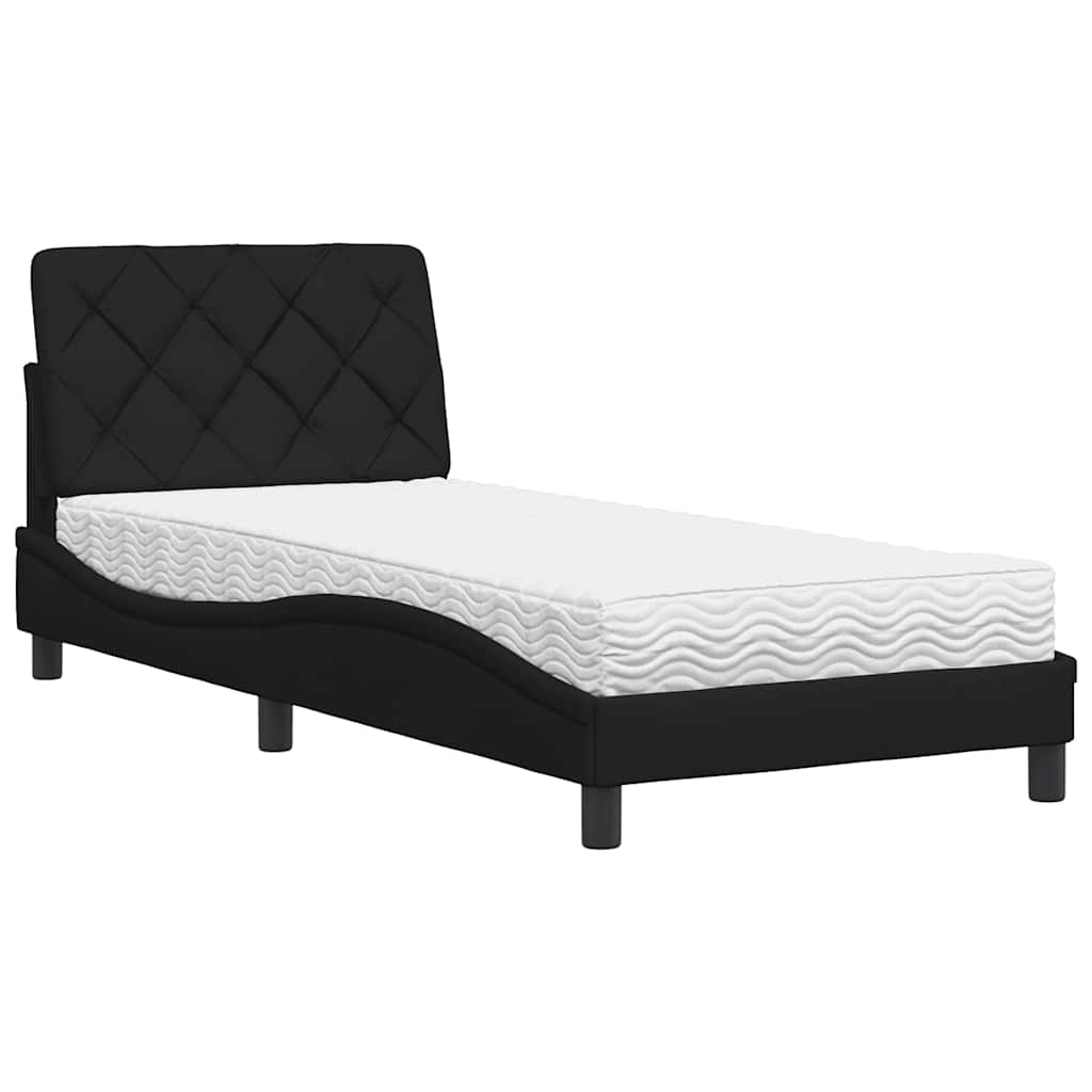 vidaXL Letto con Materasso Nero 80x200 cm in Tessuto