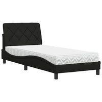 vidaXL Letto con Materasso Nero 80x200 cm in Tessuto