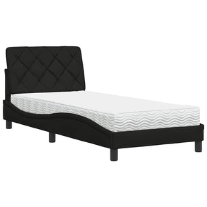 vidaXL Letto con Materasso Nero 80x200 cm in Tessuto