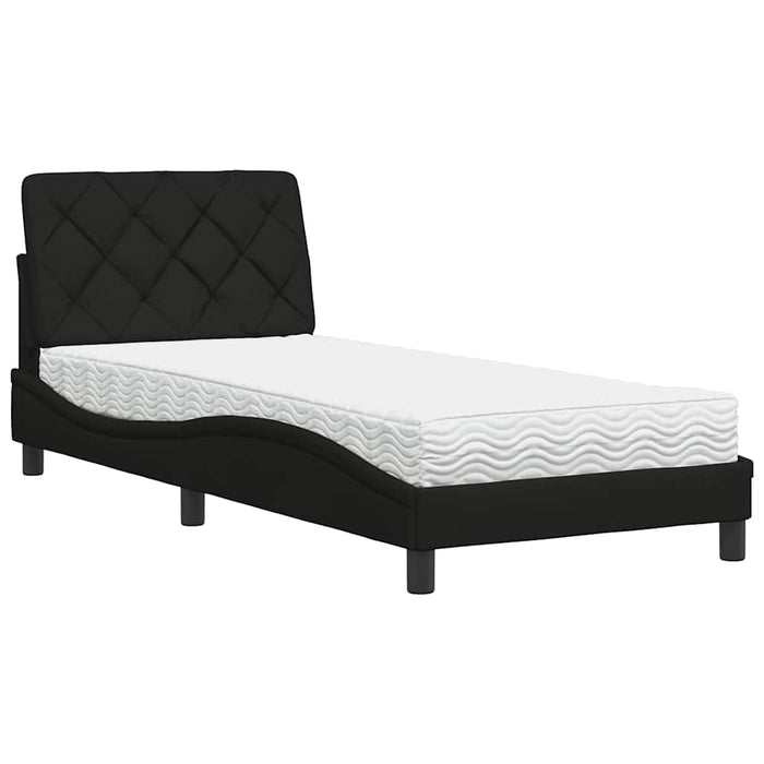 vidaXL Letto con Materasso Nero 80x200 cm in Tessuto