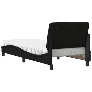 vidaXL Letto con Materasso Nero 80x200 cm in Tessuto