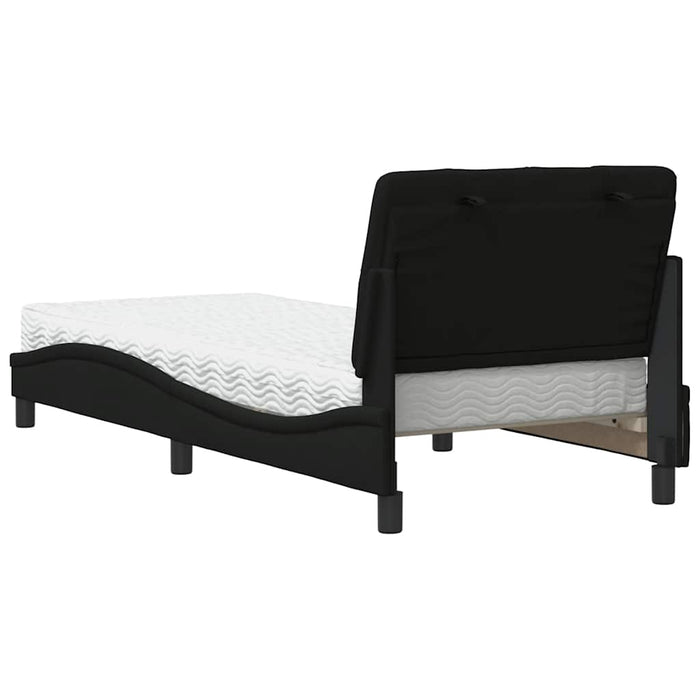 vidaXL Letto con Materasso Nero 80x200 cm in Tessuto