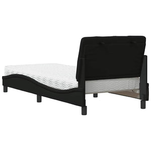 vidaXL Letto con Materasso Nero 90x190 cm in Tessuto