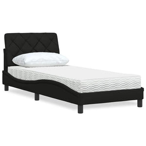 vidaXL Letto con Materasso Nero 90x190 cm in Tessuto