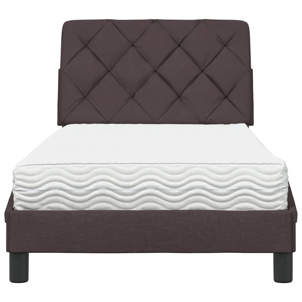 vidaXL Letto con Materasso Marrone Scuro 90x190 cm in Tessuto