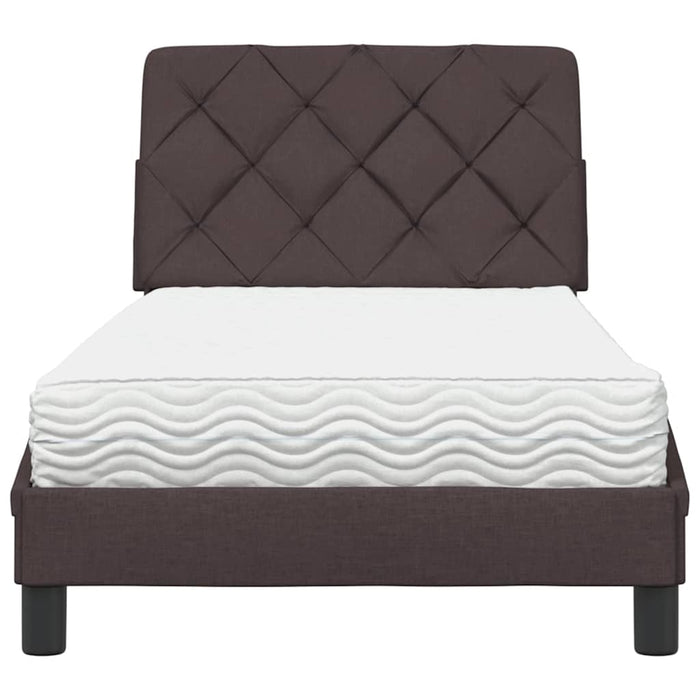 vidaXL Letto con Materasso Marrone Scuro 90x190 cm in Tessuto