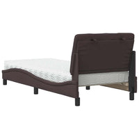 Letto con Materasso Marrone Scuro 90x190 cm in Tessuto 3310709