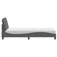vidaXL Letto con Materasso Grigio Scuro 90x200 cm in Tessuto