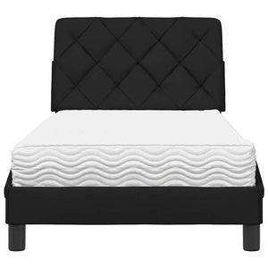 vidaXL Letto con Materasso Nero 90x200 cm in Tessuto