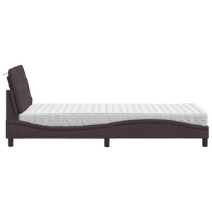 vidaXL Letto con Materasso Marrone Scuro 90x200 cm in Tessuto