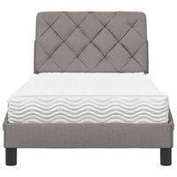 vidaXL Letto con Materasso Tortora 90x200 cm in Tessuto
