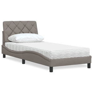 vidaXL Letto con Materasso Tortora 90x200 cm in Tessuto