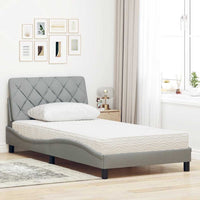 vidaXL Letto con Materasso Grigio Chiaro 100x200 cm in Tessuto