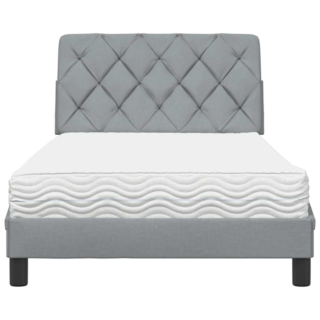 vidaXL Letto con Materasso Grigio Chiaro 100x200 cm in Tessuto