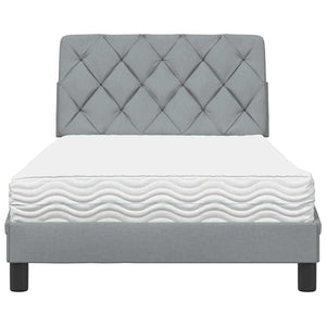 vidaXL Letto con Materasso Grigio Chiaro 100x200 cm in Tessuto