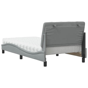vidaXL Letto con Materasso Grigio Chiaro 100x200 cm in Tessuto