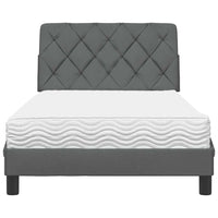 vidaXL Letto con Materasso Grigio Scuro 100x200 cm in Tessuto