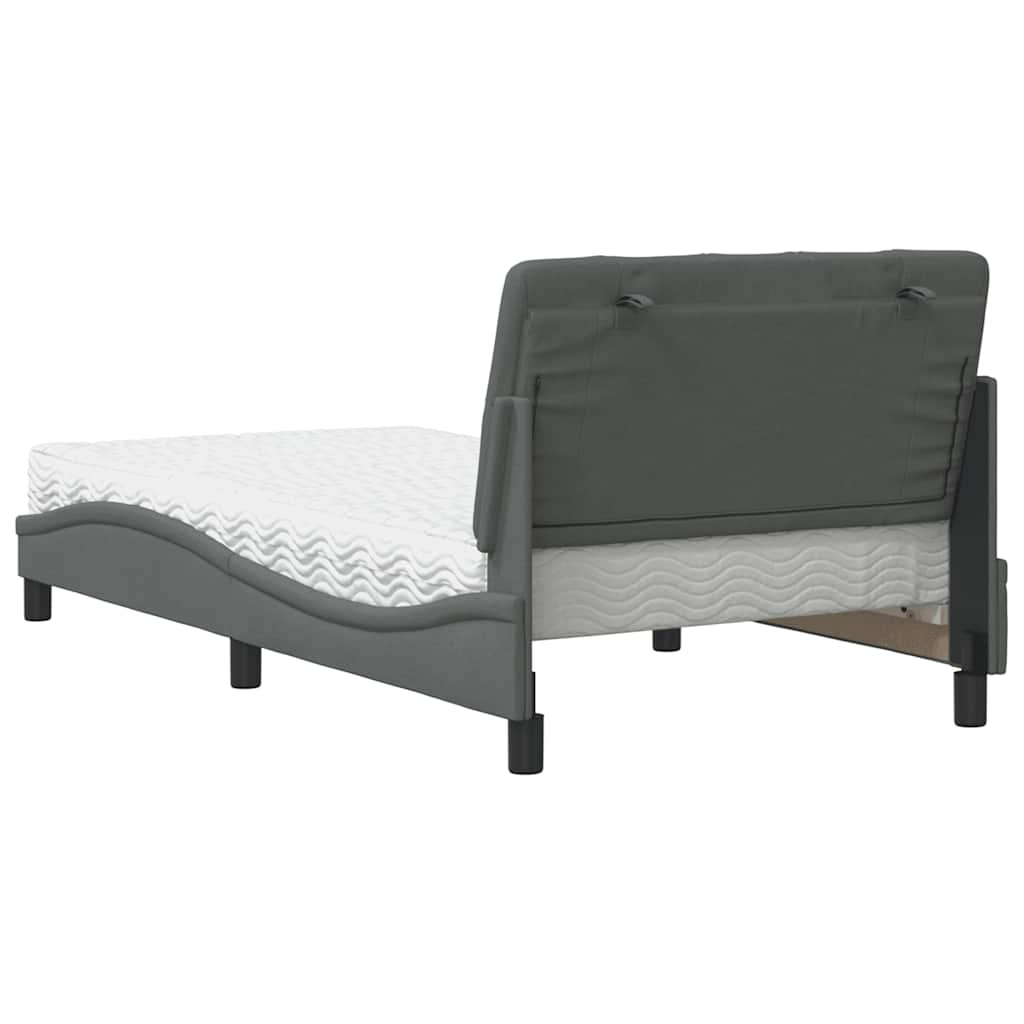 vidaXL Letto con Materasso Grigio Scuro 100x200 cm in Tessuto