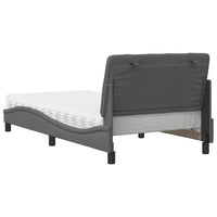 vidaXL Letto con Materasso Grigio Scuro 100x200 cm in Tessuto